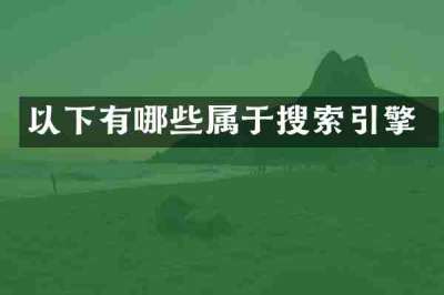 以下有哪些属于搜索引擎