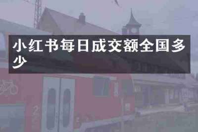 小红书每日成交额全国多少