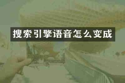 搜索引擎语音怎么变成