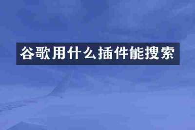 谷歌用什么插件能搜索
