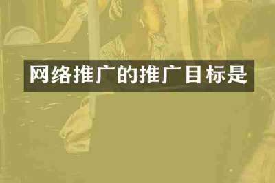 网络推广的推广目标是