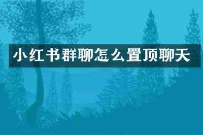 小红书群聊怎么置顶聊天