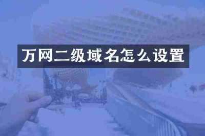 万网二级域名怎么设置