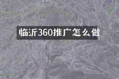 临沂360推广怎么做