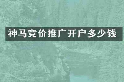 神马竞价推广开户多少钱