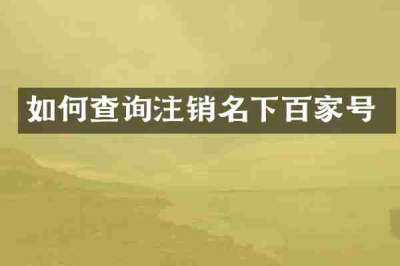 如何查询注销名下百家号