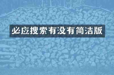 必应搜索有没有简洁版