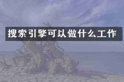 搜索引擎可以做什么工作