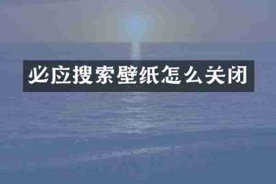 必应搜索壁纸怎么关闭