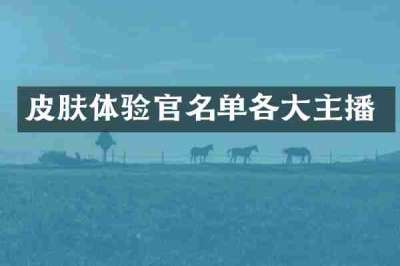 皮肤体验官名单各大主播