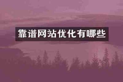 靠谱网站优化有哪些