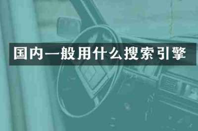 国内一般用什么搜索引擎