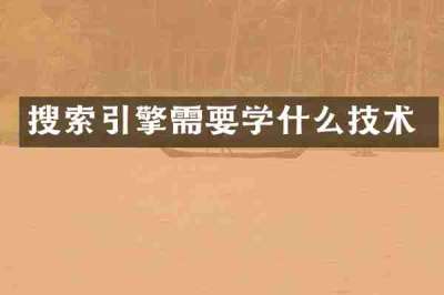 搜索引擎需要学什么技术
