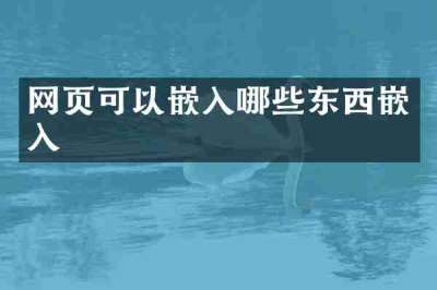 网页可以嵌入哪些东西嵌入
