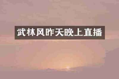 武林风昨天晚上直播