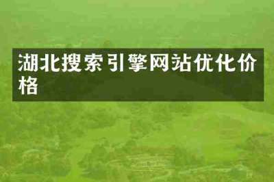 湖北搜索引擎网站优化价格