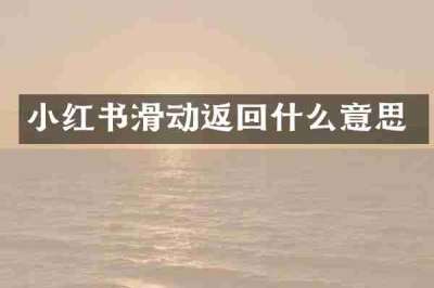 小红书滑动返回什么意思