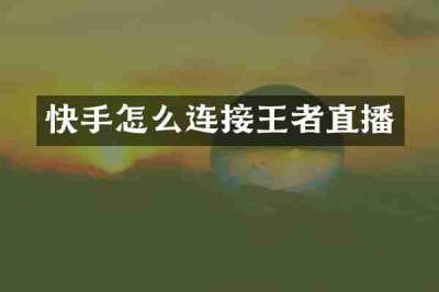 快手怎么连接王者直播