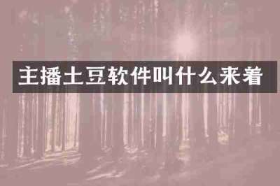 主播土豆软件叫什么来着