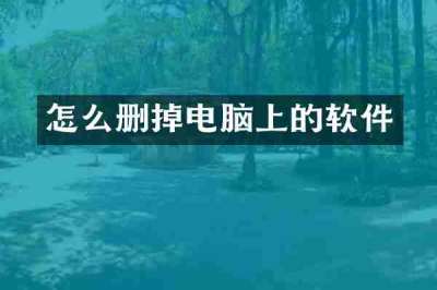 怎么删掉电脑上的软件
