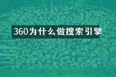 360为什么做搜索引擎