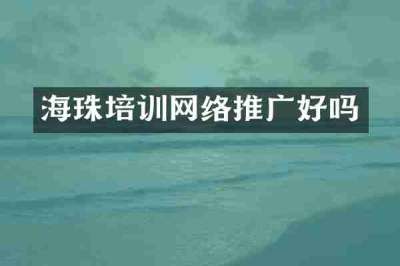 海珠培训网络推广好吗