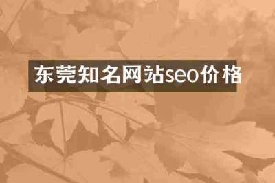 东莞知名网站seo价格