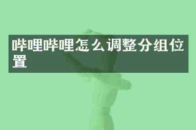 哔哩哔哩怎么调整分组位置