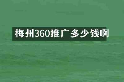 梅州360推广多少钱啊