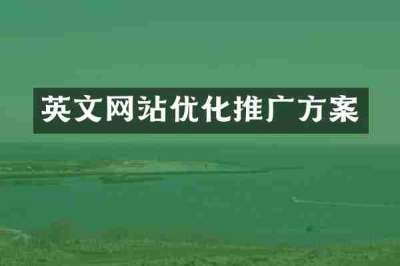 英文网站优化推广方案