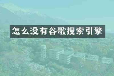 怎么没有谷歌搜索引擎
