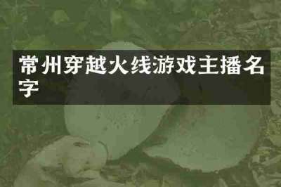 常州穿越火线游戏主播名字