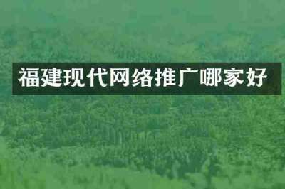 福建现代网络推广哪家好