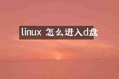 linux 怎么进入d盘