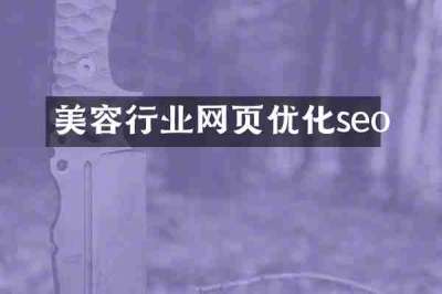 美容行业网页优化seo