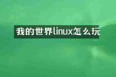 我的世界linux怎么玩