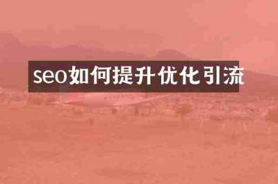 seo如何提升优化引流