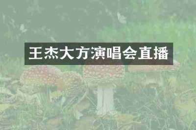 王杰大方演唱会直播