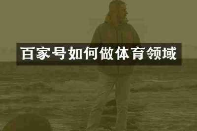百家号如何做体育领域