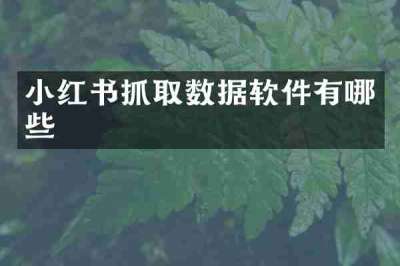 小红书抓取数据软件有哪些