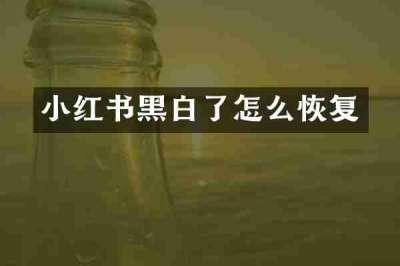 小红书黑白了怎么恢复