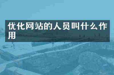 优化网站的人员叫什么作用