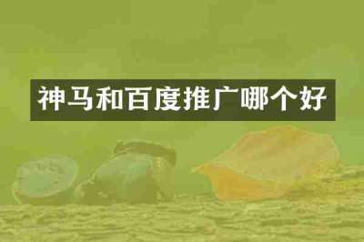 神马和百度推广哪个好