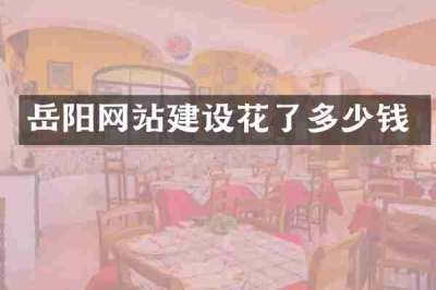 岳阳网站建设花了多少钱
