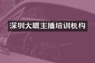 深圳大眼主播培训机构