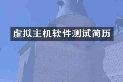 虚拟主机软件测试简历
