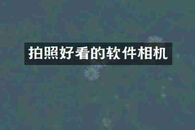 拍照好看的软件相机
