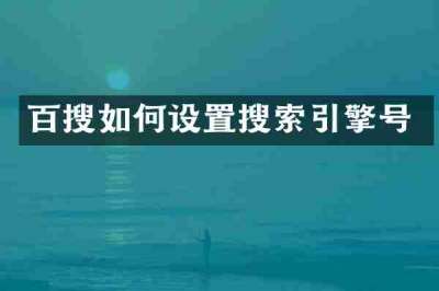百搜如何设置搜索引擎号