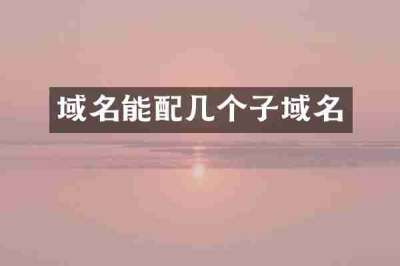 域名能配几个子域名
