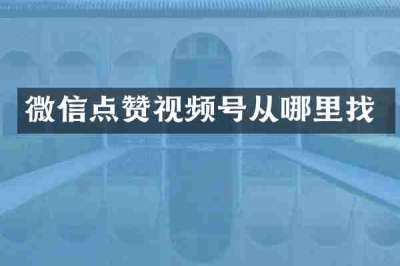 微信点赞视频号从哪里找